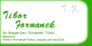 tibor formanek business card